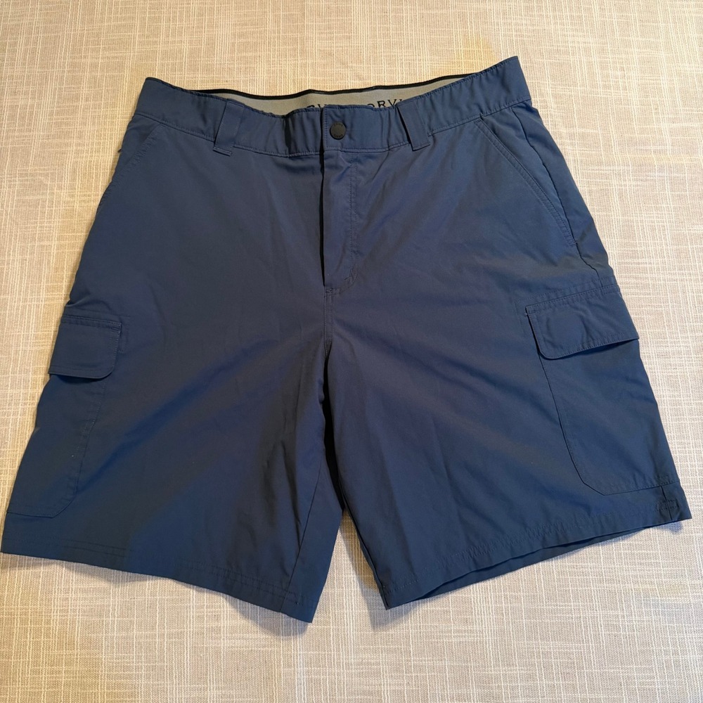 Orvis Mens Performance Cargo Shorts Navy Blue Size 36 Quick Dry Outdoor Hiking